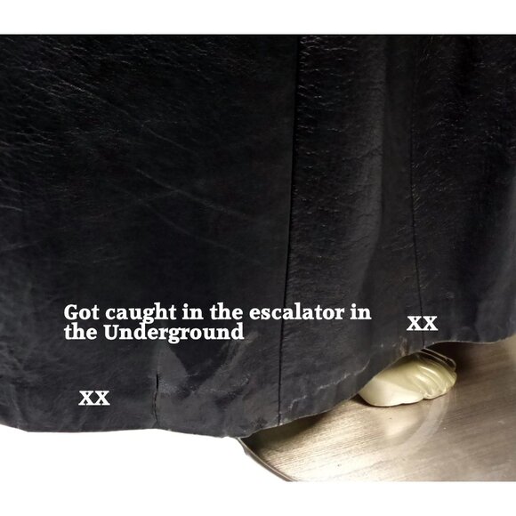 AQTH Leather Maxi Corset Coat L- XL (RUNS SMALL) Black Some Damage Please Read - Picture 10 of 12